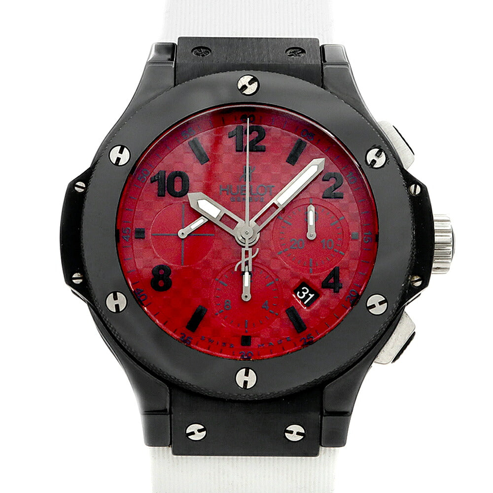 HUBLOT ウブロ ビッグバン レッドマジック リミテッド 世界20本限定 クロノグラフ 301.CE.1203.RX.DZE02 デイト 裏スケ 赤 レッド CE セラミック Ti チタン 純正ベルト 純正尾錠 メンズ 自動巻き ビックバン【6ヶ月保証】【腕時計】【中古】