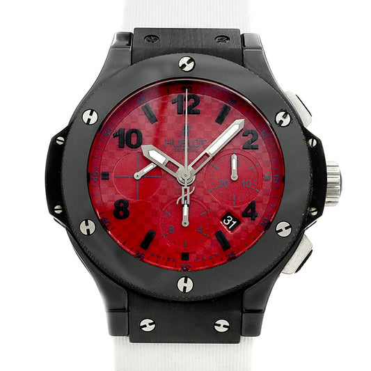 HUBLOT ウブロ ビッグバン レッドマジック リミテッド 世界20本限定 クロノグラフ 301.CE.1203.RX.DZE02 デイト 裏スケ 赤 レッド CE セラミック Ti チタン 純正ベルト 純正尾錠 メンズ 自動巻き ビックバン【6ヶ月保証】【腕時計】【中古】