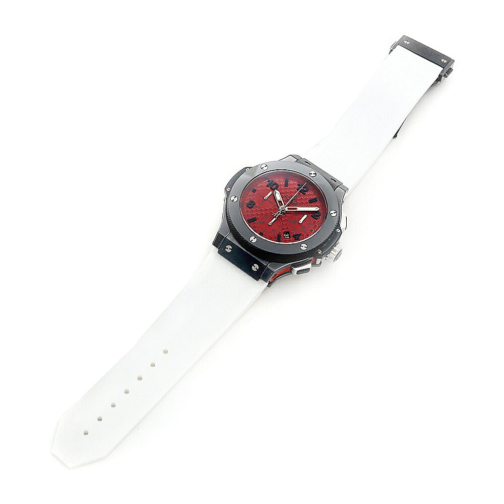 HUBLOT ウブロ ビッグバン レッドマジック リミテッド 世界20本限定 クロノグラフ 301.CE.1203.RX.DZE02 デイト 裏スケ 赤 レッド CE セラミック Ti チタン 純正ベルト 純正尾錠 メンズ 自動巻き ビックバン【6ヶ月保証】【腕時計】【中古】