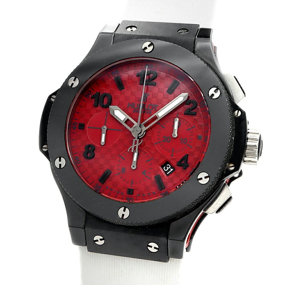 HUBLOT ウブロ ビッグバン レッドマジック リミテッド 世界20本限定 クロノグラフ 301.CE.1203.RX.DZE02 デイト 裏スケ 赤 レッド CE セラミック Ti チタン 純正ベルト 純正尾錠 メンズ 自動巻き ビックバン【6ヶ月保証】【腕時計】【中古】