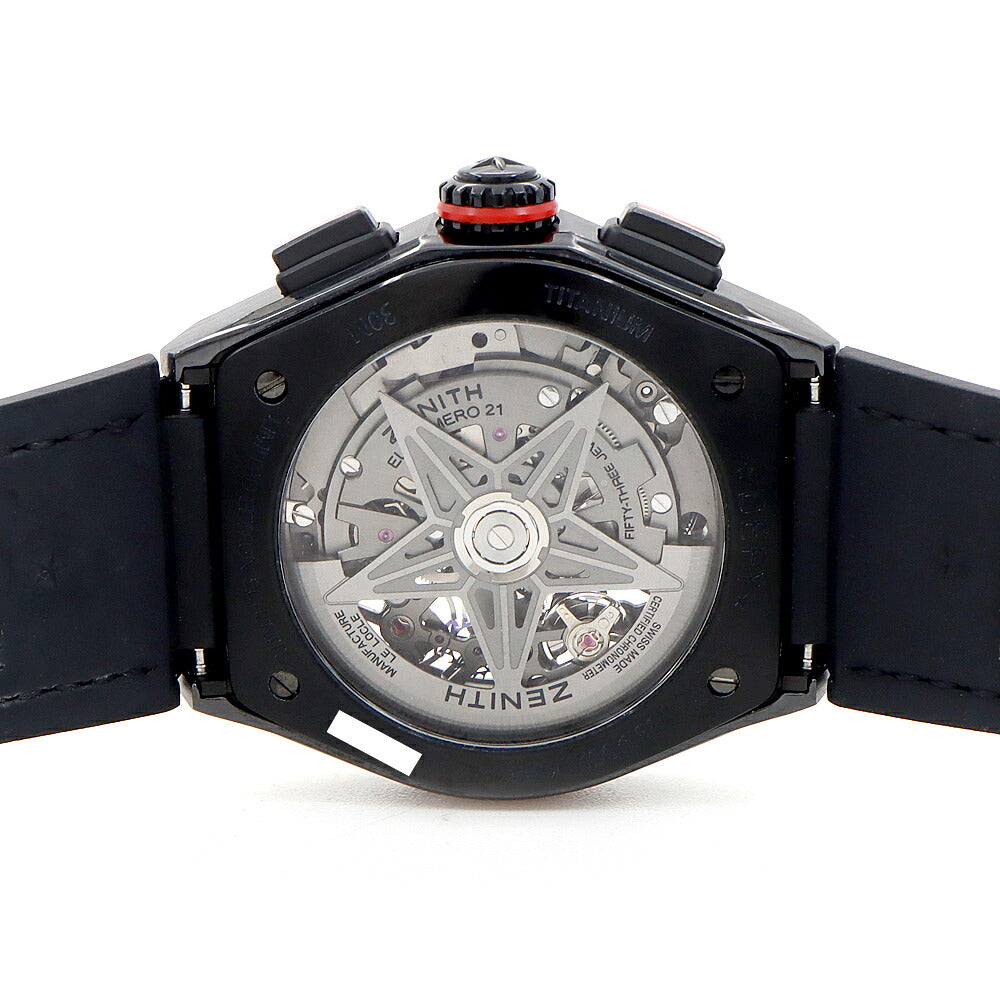 ZENITH ゼニス デファイ エルプリメロ 21 世界50本限定 クロノグラフ 33.9002.9004 96.R580 レインボー 裏スケ 30m防水 スケルトン CE セラミック Ti チタン 純正ベルト 純正尾錠 メンズ 自動巻き【6ヶ月保証】【腕時計】【中古】