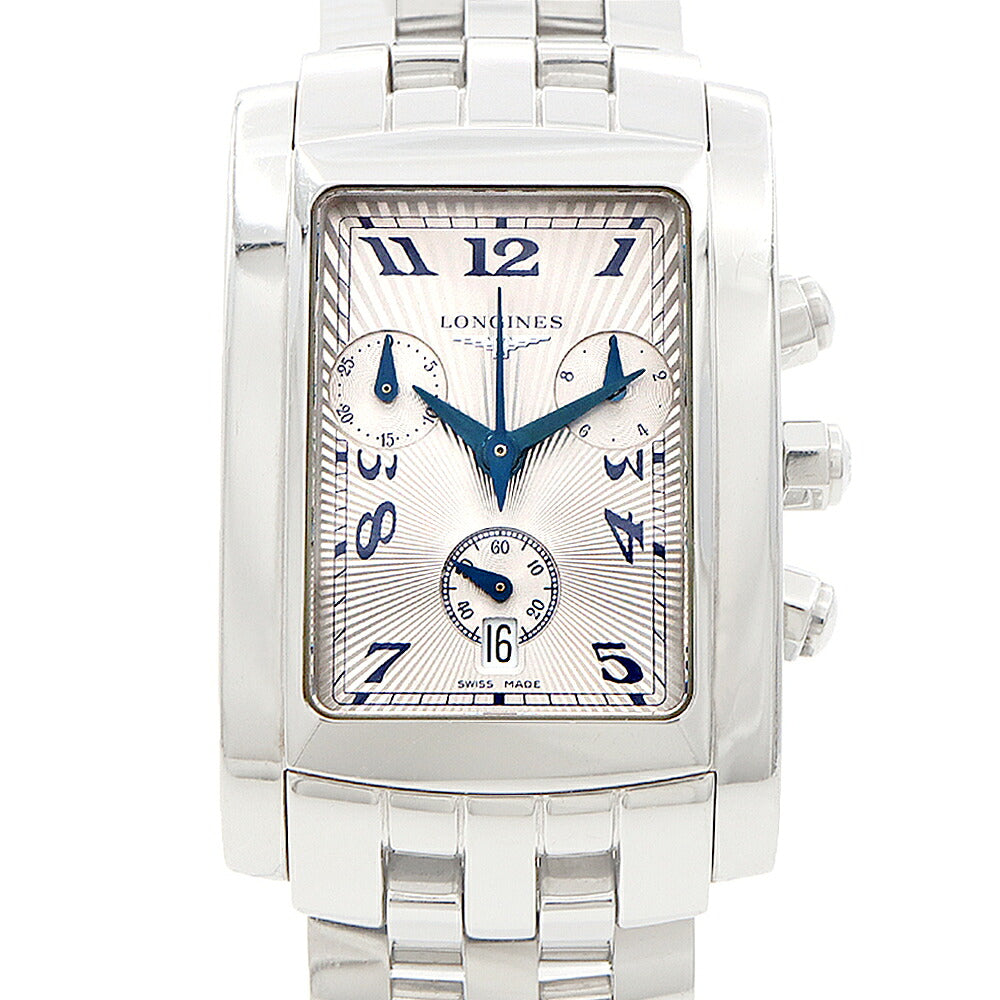 電池交換済 LONGINES ロンジン ドルチェヴィータ クロノグラフ L5.656.4 デイト 30m防水 シルバー SS ステンレス メンズ クォーツ ドルチェビータ【6ヶ月保証】【腕時計】【中古】