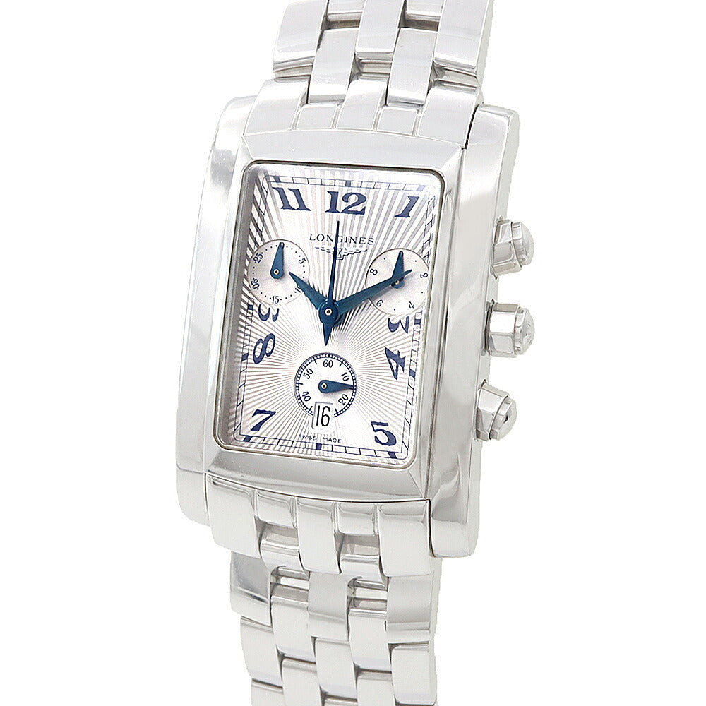 電池交換済 LONGINES ロンジン ドルチェヴィータ クロノグラフ L5.656.4 デイト 30m防水 シルバー SS ステンレス メンズ クォーツ ドルチェビータ【6ヶ月保証】【腕時計】【中古】