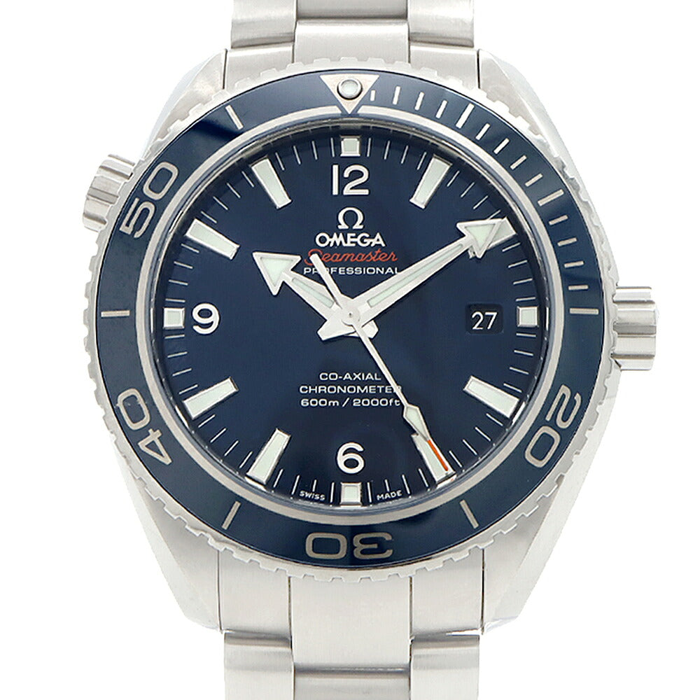 内部点検済 OMEGA オメガ シーマスター プラネットオーシャン 600 コーアクシャル リキッドメタル 232.90.46.21.03.001 デイト 裏スケ 600m防水 青 ブルー Ti チタン CE セラミック メンズ 自動巻き【6ヶ月保証】【腕時計】【中古】