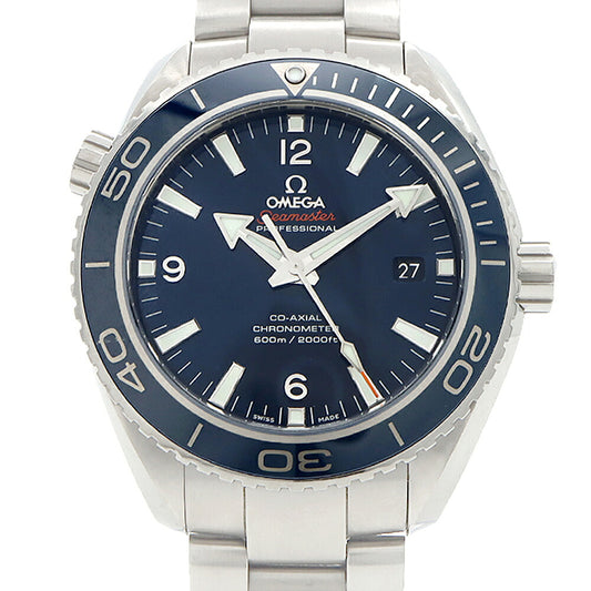 内部点検済 OMEGA オメガ シーマスター プラネットオーシャン 600 コーアクシャル リキッドメタル 232.90.46.21.03.001 デイト 裏スケ 600m防水 青 ブルー Ti チタン CE セラミック メンズ 自動巻き【6ヶ月保証】【腕時計】【中古】