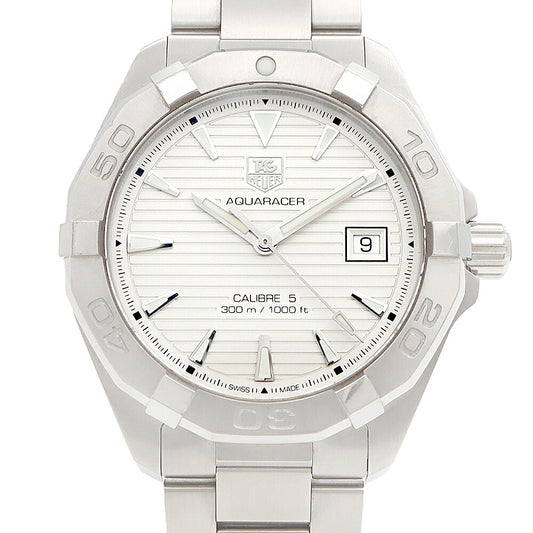 TAG Heuer タグホイヤー アクアレーサー キャリバー5 WAY2111-1 WAY2111 デイト 300m防水 シルバー SS ステンレス メンズ 自動巻き【6ヶ月保証】【腕時計】【中古】