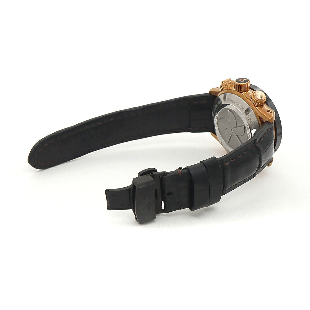 EDOX エドックス クロノオフショア1 クロノグラフ 01122 デイデイト 500m防水 スモールセコンド タキメーター 黒 ブラック カーボン SS ステンレス ゴールドPVD CE セラミック 純正尾錠 メンズ 自動巻き【6ヶ月保証】【腕時計】【中古】