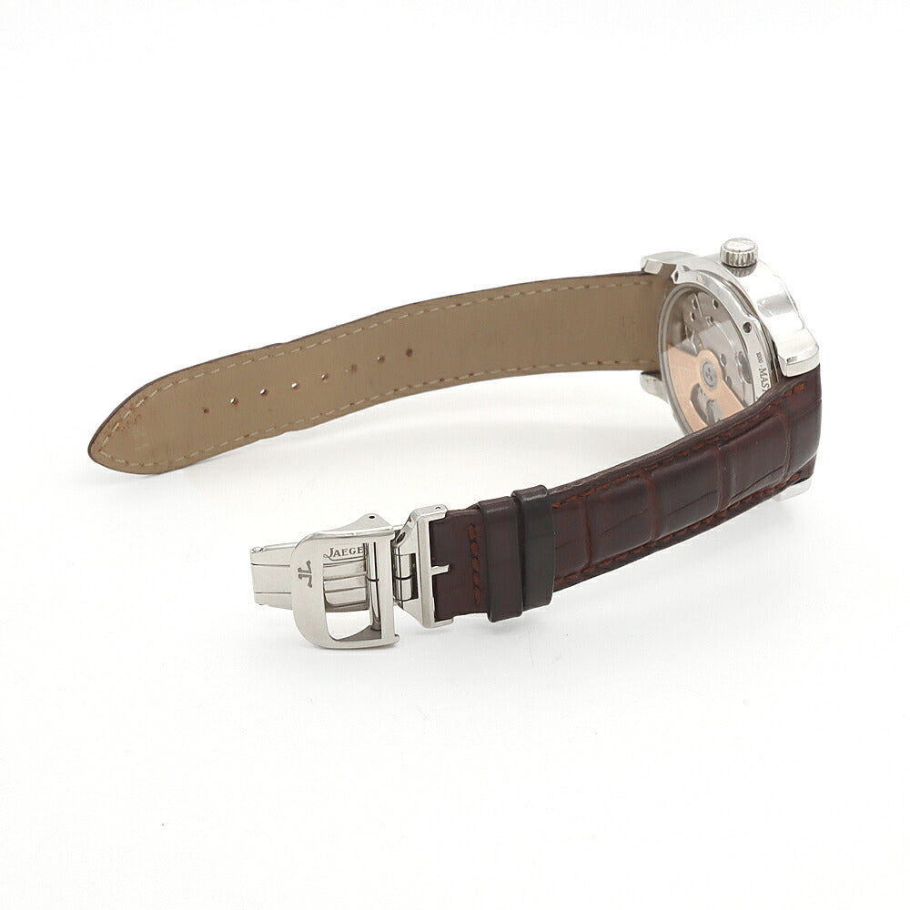 JAEGER-LECOULTRE ジャガールクルト マスター トゥールビヨン Q1658420 2タイム デイト 裏スケ 50m防水 シルバー SS ステンレス 純正ベルト 純正尾錠 メンズ 自動巻き【6ヶ月保証】【腕時計】【中古】