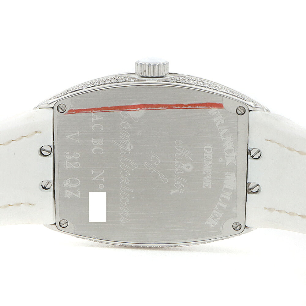 電池交換済 FRANCK MULLER フランクミュラー ヴァンガード レディ ダイヤベゼル V32QZ ダイヤモンド ダイヤ文字盤 SS ステンレス アフターダイヤ レディース クォーツ【6ヶ月保証】【中古】【腕時計】
