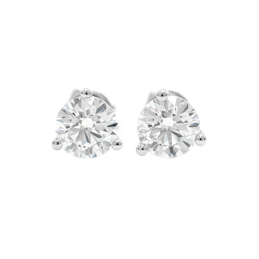 [IGI Certificate of Authenticity Included] Lab Grown Diamond Solitaire Earrings 1.05ct 1.06ct D Color VVS Round Brilliant Cut Au750 K18WG White Gold Solid Gold Stud Lab Grown Diamond Lab Diamond [Jewelry] [New]