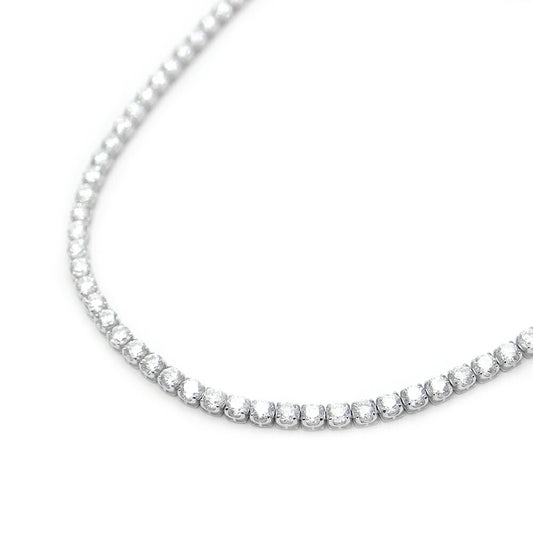 Lab Grown Diamond Tennis Necklace 13.95ct D F VVS 130 stones 3mm 43cm Au750 K18WG White Gold Solid Gold Full Diamond Chain Lab Grown Diamond Lab Diamond [Jewelry] [New]