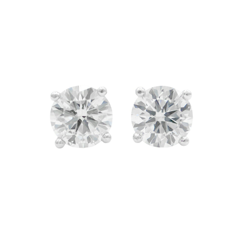 【IGI鑑定書付】ラボグロウン ダイヤモンド ソリティア ピアス 1.60ct 1.60ct D VVS ラウンドブリリアンカット Au750 K18WG ホワイトゴールド 金無垢 一粒 スタッド ラボグロウンダイヤ ラボダイヤ【ジュエリー】【新品】