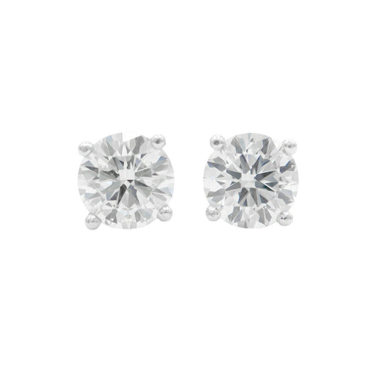 [IGI Certificate of Authenticity Included] Lab Grown Diamond Solitaire Earrings 1.60ct 1.60ct D VVS Round Brilliant Cut Au750 K18WG White Gold Solid Gold Stud Lab Grown Diamond Lab Diamond [Jewelry] [New]