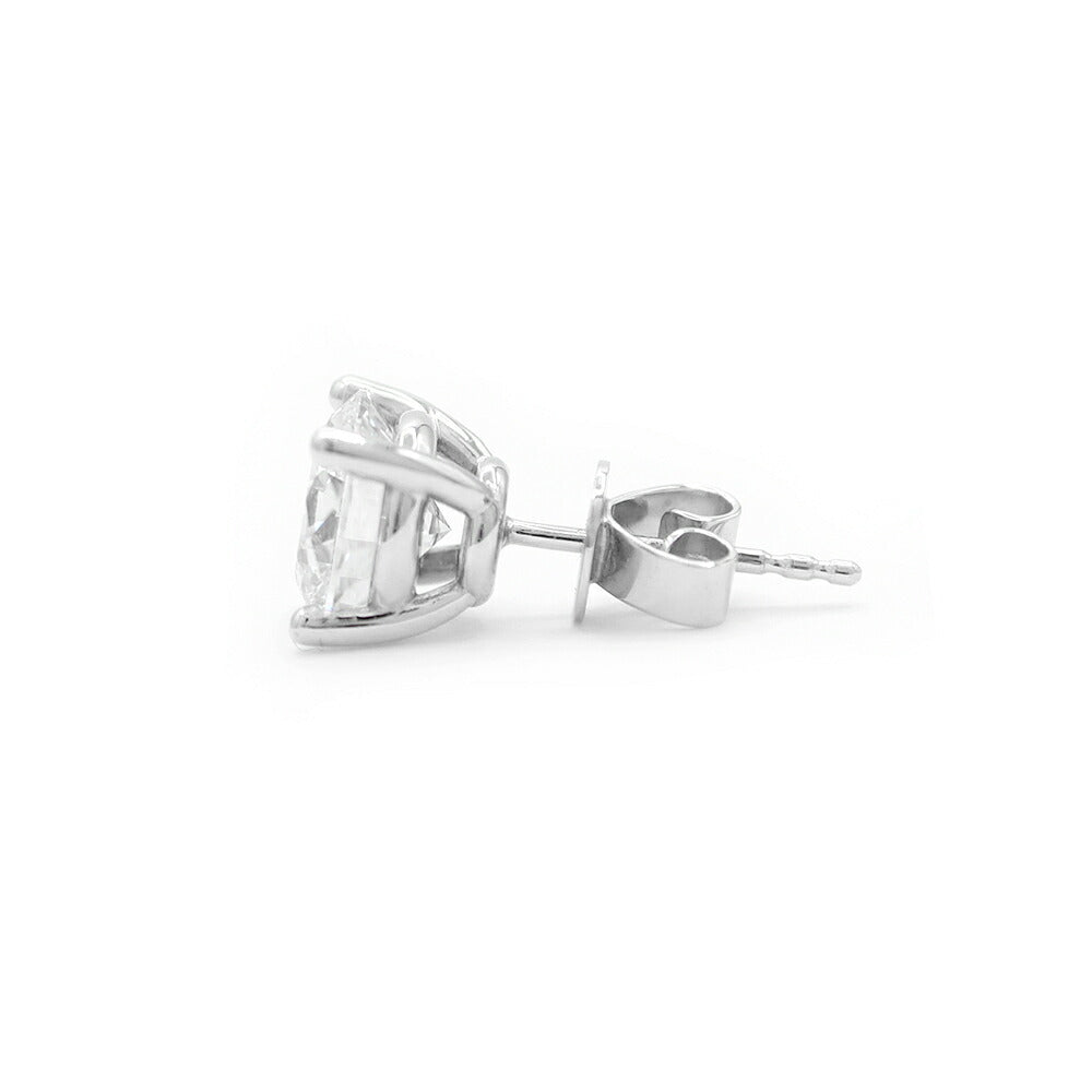 【IGI鑑定書付】ラボグロウン ダイヤモンド ソリティア ピアス 1.60ct 1.60ct D VVS ラウンドブリリアンカット Au750 K18WG ホワイトゴールド 金無垢 一粒 スタッド ラボグロウンダイヤ ラボダイヤ【ジュエリー】【新品】