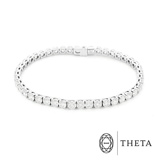 THETA テータ Made in Italy イタリア製 ラボグロウン ダイヤモンド テニス ブレスレット 10.08ct Au750 K18WG ホワイトゴールド 金無垢 フルダイヤ チェーン テニスブレス【ジュエリー】