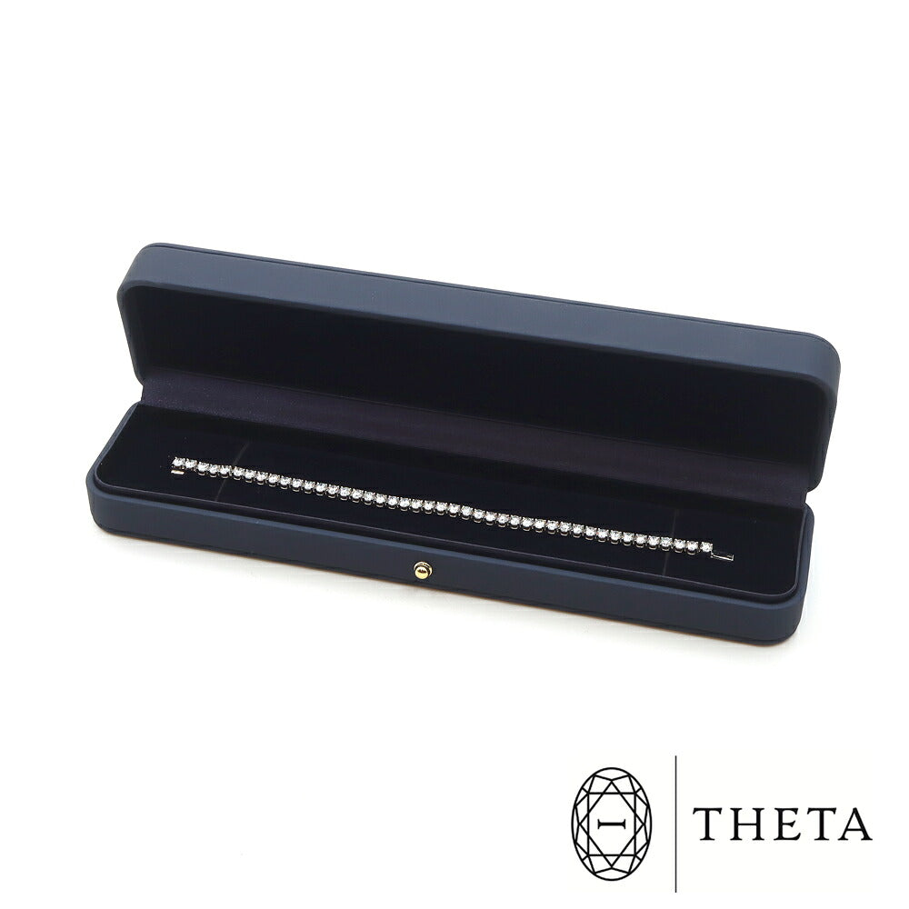 THETA テータ Made in Italy イタリア製 ラボグロウン ダイヤモンド テニス ブレスレット 10.08ct Au750 K18WG ホワイトゴールド 金無垢 フルダイヤ チェーン テニスブレス【ジュエリー】