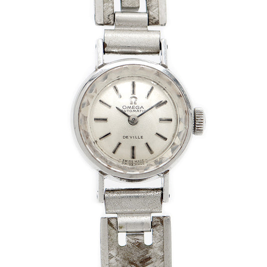 OMEGA オメガ DeVille デビル 551.038 Cal.661 24石 カットガラス シルバー SS ステンレス レディース 自動巻き デヴィル アンティーク ヴィンテージ【腕時計】【中古】