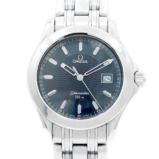 電池交換済 OMEGA オメガ シーマスター 120 デイト 120m防水 2511.81 青 ブルー SS ステンレス メンズ クォーツ【6ヶ月保証】【腕時計】【中古】