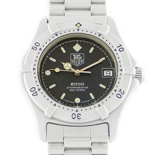Battery replacement TAG HEUER Tag Hey Professional 2000 Series 962.013R 200m Waterproof Date Black Black SS Stainless Men Quartz [6 months warranty] [Watch] [Used]