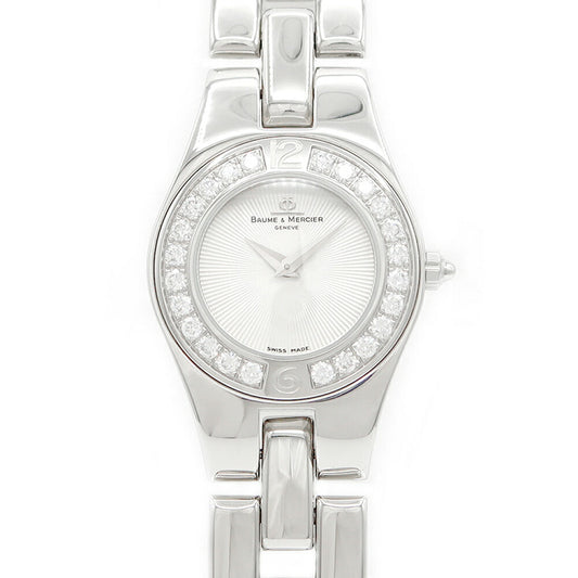 BAUME & MERCIER Baume & Mercier Linea 65339 Diamond Bezel White White White SS Stainless Ladies Quartz [6 months warranty] [Watch] [Used]