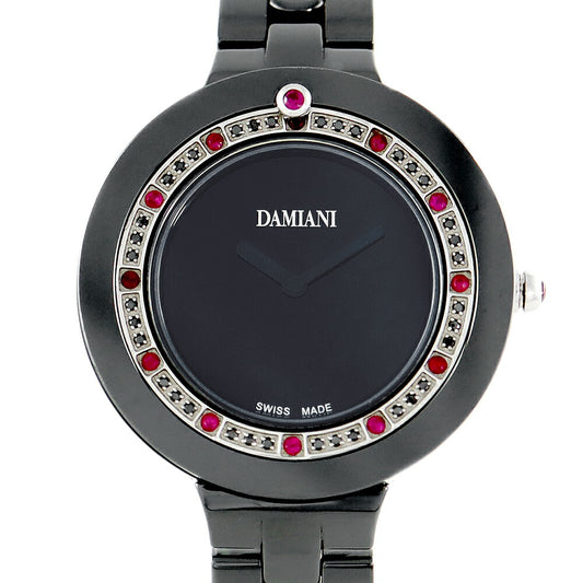 Battery replacement DAMIANI Damiani Bell Epock BCLSRB37 13P Ruby Black Diamond Black Black Ceramic Ladies Boys Quartz [6 months warranty] [Watch] [Used]