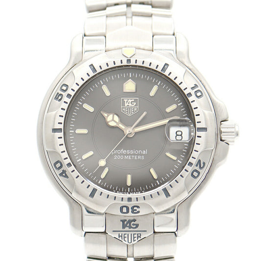 電池交換済 TAG Heuer タグホイヤー 6000シリーズ プロフェッショナル200 WH1112 デイト 200m防水 グレー SS ステンレス メンズ クォーツ【6ヶ月保証】【腕時計】【中古】