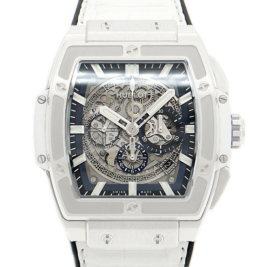 Inspector Hublot Hublot Hublot Hublot Hublot of Big Big Big Big Chronograph 601.NE.0172.Lr.jpn17 Japan Limited Silver Skeleton Titan Genuine Belt Genuine Belt Men's Automatic Big Bang [6 months warranty] [Used]