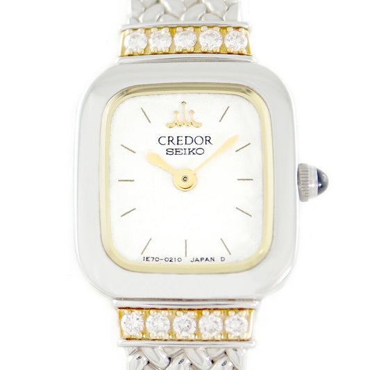 Battery replacement Seiko Seiko Couredor 1E70-5130 Genuine Diamond Diamond Besel White White White White White White White White White White White White White White Gold SS Stainless Steel Combination Ladies Quartz [6 months Warranty] [Watch] [Used]