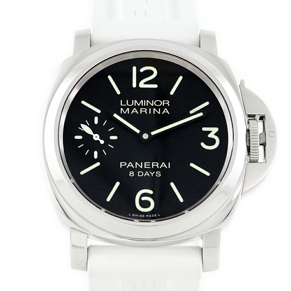 Panerai Panerai Luminor Marina Luminol Marina 8DAYS 44mm PAM00510 Small second black black SS Stainless steel genuine belt Genuine buckwheat men's hand -wound [6 months warranty] [Watch] [Used]