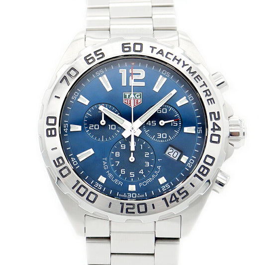 電池交換済 TAG HEUER タグホイヤー フォーミュラ1 クロノグラフ CAZ101K BA0842 デイト 青 ブルー SS ステンレス クォーツ メンズ フォーミュラー1【6ヶ月保証】【腕時計】【中古】