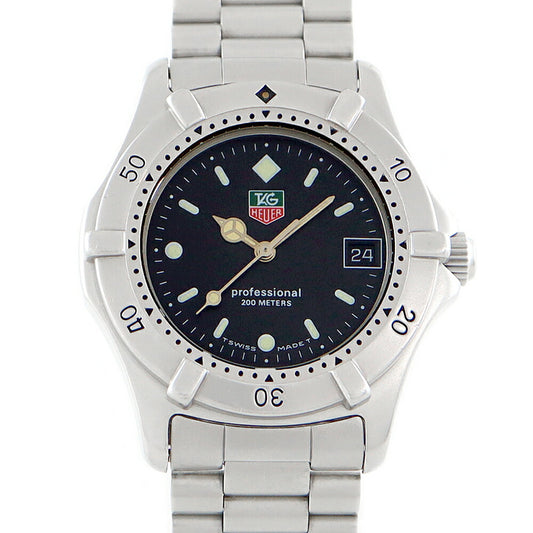 Battery replacement TAG HEUER Tag Hey Professional 962.013R 200m Waterproof Date Black Black SS Stainless Steel Men Quartz [6 months warranty] [Watch] [Used]