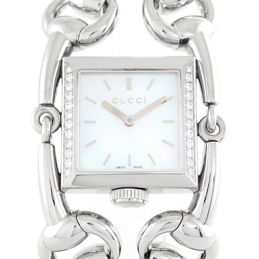 Battery replacement Gucci Gucci Gucci Signoria 116.3 Genuine Diamond Diamond Besel White White Shell SS Stainless Steel Breath Watch Bangle Ladies Quartz Signoria [6 months warranty] [Watch] [Used]