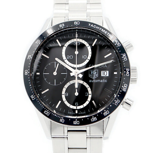 Inspection Tag Heuer Tag Heuer Tag Hoear Carrella Chronograph CV2010 BA0794 Tachimeter Date 100m Waterproof Black Black SS Stainless Men Automatic Wind [6 months warranty] [Watch] [Used]