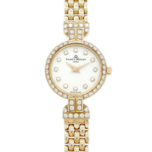 Battery replaced BAUME & MERCIER Baume & Mercier MV045011 Genuine Diamond 12P Diamond Diamond Bezel Lug Diamond White K18YG Yellow Gold Solid Gold Ladies Quartz [6 Month Warranty] [Watch] [Used]