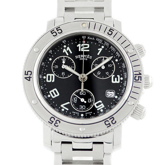 Battery replacement HERMES HERMES Hermes Clipper Diver CL2.910 Chronograph Date Black Black SS Stainless Men Quartz [6 months warranty] [Watch] [Used]