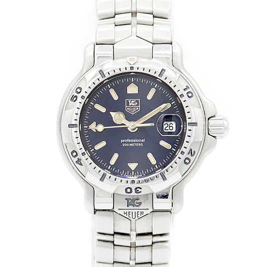 電池交換済 TAG Heuer タグホイヤー 6000シリーズ プロフェッショナル WH1315 200m防水 デイト 紺 ネイビー SS ステンレス レディース クォーツ【6ヶ月保証】【腕時計】【中古】