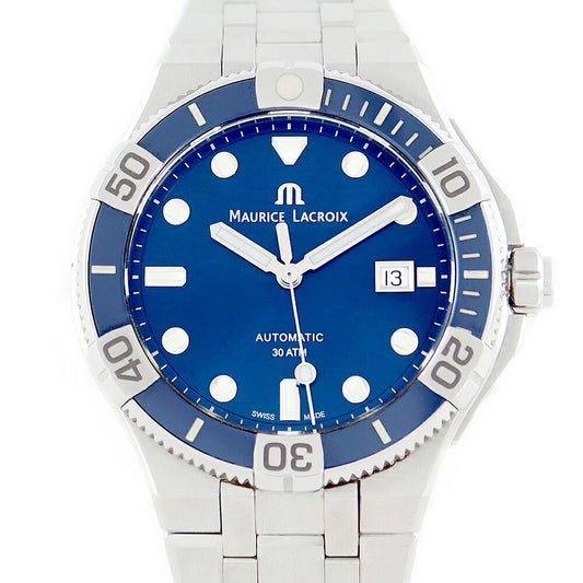 Inspected internal point MAURICE LACROIX Maurice Lacroa Icon Venturer AI6058 300m Waterproof Date Blue SS Stainless Men Automatic Wind [6 months warranty] [Watch] [Used]