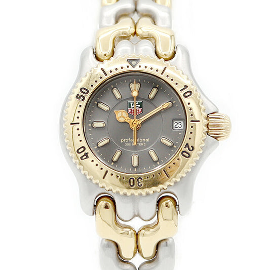 電池交換済 TAG Heuer タグホイヤー S/el セルシリーズ WG1420-0 デイト グレー SS ステンレス YGP イエローゴールド コンビ レディース クォーツ【6ヶ月保証】【腕時計】【中古】