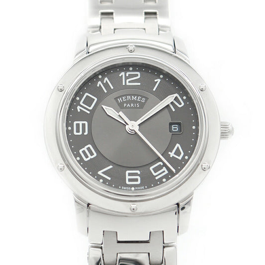 Battery replacement Hermes Hermes Clipper CP1.310 Date Gray SS Stainless Ladies Quartz [6 months warranty] [Watch] [Used]