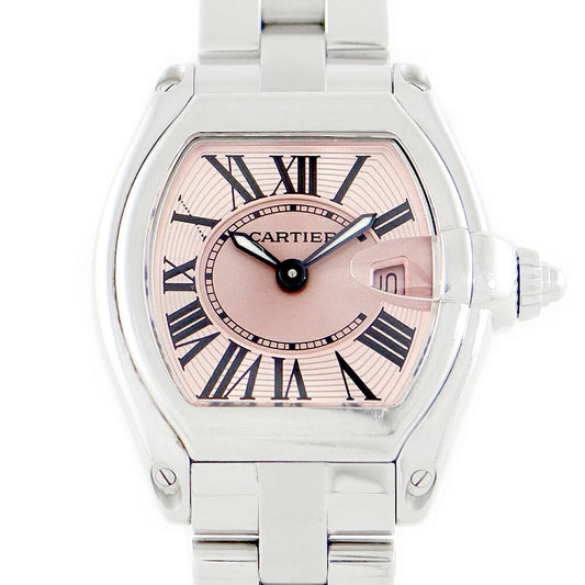 Battery replacement Cartier Cartier Roadster SM W62017V3 2675 Date 100m Waterproof Pink SS Stainless Ladies Quartz [6 months warranty] [Watch] [Used]