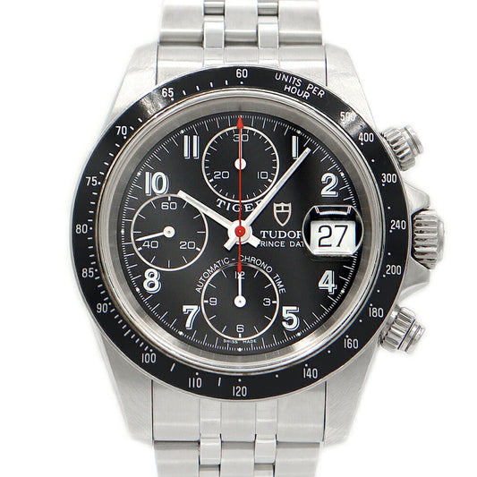 Internal point -to -check TUDOR toodle tuder Tiger chronotime prince Date chronograph 79260 Date Black Black SS Stainless Men Automatic Wind [6 months warranty] [Watch] [Used]