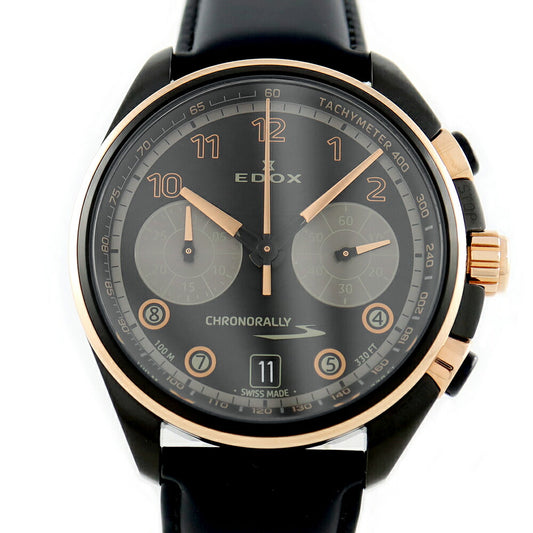 Battery replacement EDOX Edox chronolary 09503 37NRCN NNR Chronograph Date Black Black Black SS Stainless Steel Genuine Belt Men's Quartz [6 months warranty] [Watch] [Used]