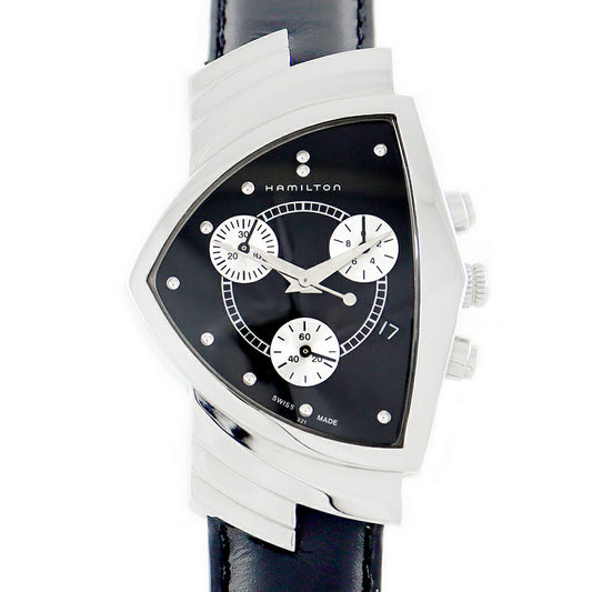 Battery replacement Hamilton Hamilton Ventura Chronograph H244121 Date Black Black SS Stainless Steel Genuine Belt Genuine Buckwheat Men's Quartz [6 months warranty] [Watch] [Used]