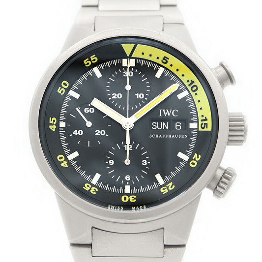 Inspection IWC International Watch Company Aqua Timer Chronograph IW371903 Dayde Deidy Black Black Yellow Titanium Men's Automatic Wind [6 months warranty] [Watch] [Used]