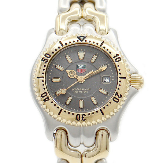 電池交換済 TAG Heuer タグホイヤー S/el セル プロフェッショナル200 WG1320 デイト 200m防水 グレー SS ステンレス YGP イエローゴールド コンビ レディース クォーツ【6ヶ月保証】【腕時計】【中古】