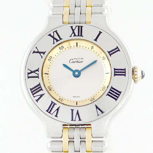 Cartier Cartier Cartier Cartier Vantian Must 21 Silver SS Stainless steel YGP Yellow Gold Combi Ladies Quartz [6 months warranty] [Watch] [Used]