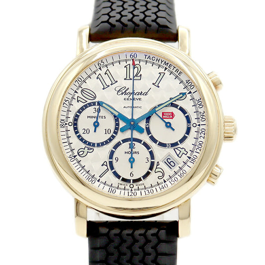 Inspector Chopard Chopard Chopard Chopard Millemia Chronograph 1250 Date Silver K18YG Yellow Gold Gold Golden Gold Golden Belt Men's Automatic Winding [6 months warranty] [Watch] [Used]