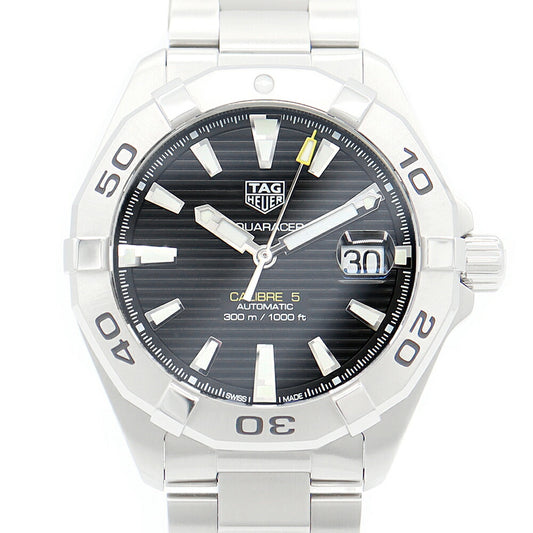 TAG Heuer タグホイヤー アクアレーサー キャリバー5 WBD2110 BA0928 デイト 300m防水 黒 ブラック SS ステンレス メンズ 自動巻き【6ヶ月保証】【腕時計】【中古】