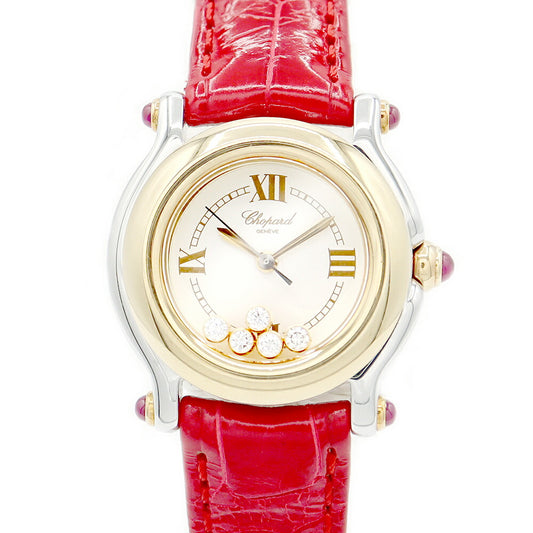 Battery replaced Chopard Happy Sports 27/8246-21 Genuine Diamond Moving 5P Diamond White SS Stainless Steel K18YG Yellow Gold Combi Ladies Quartz [6 Month Warranty] [Watch] [Used]