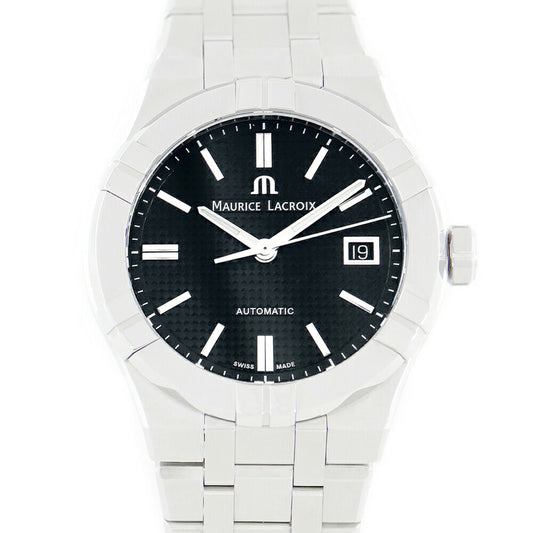 MAURICE LACROIX Maurice Lacroix Mauris Lacroa Icon Matic AI6007 SS002 330 2 Date Cull de Paris Black Black SS Stainless Men Automatic Winding [6 months warranty] [Watch] [Used]